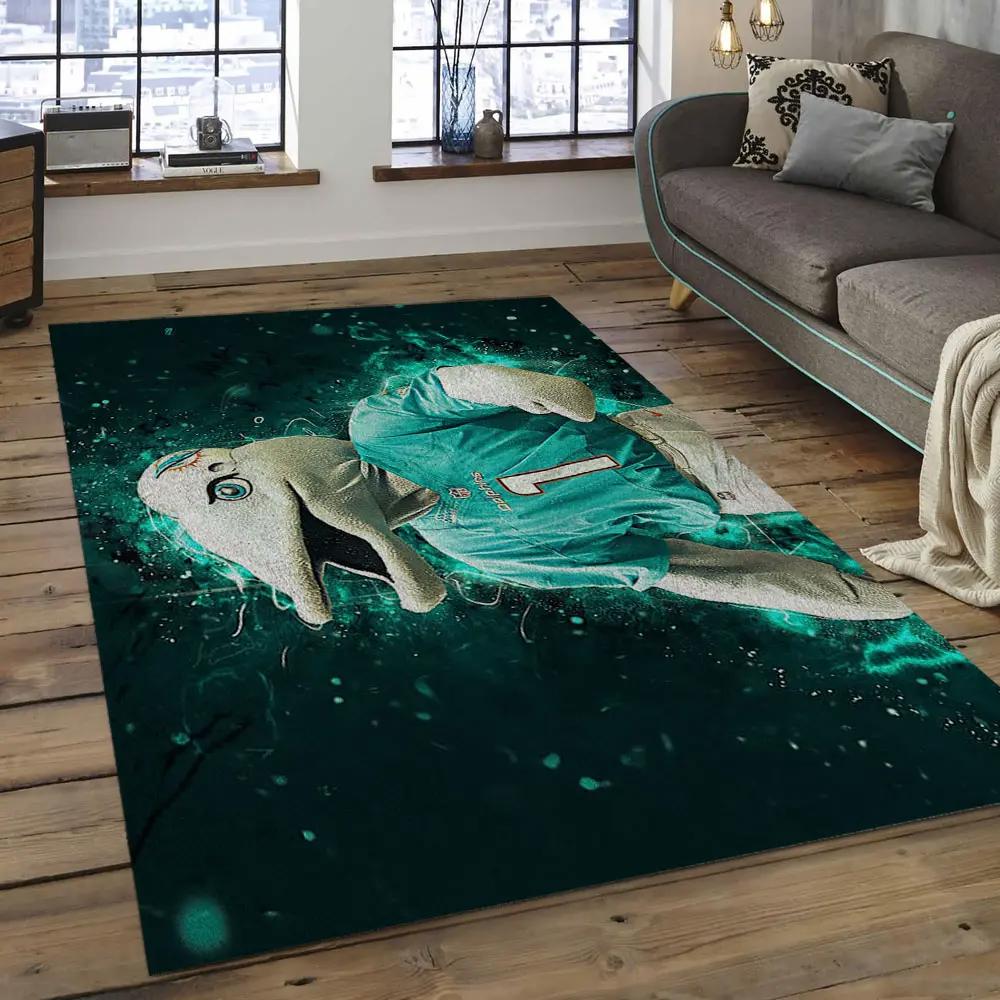 Nfl miami dolphins football team logo rectangle area rug mmd14 Rectangle Rug