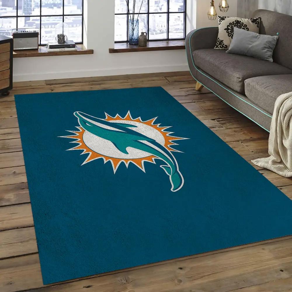 Nfl miami dolphins football team logo rectangle area rug mmd28 Rectangle Rug