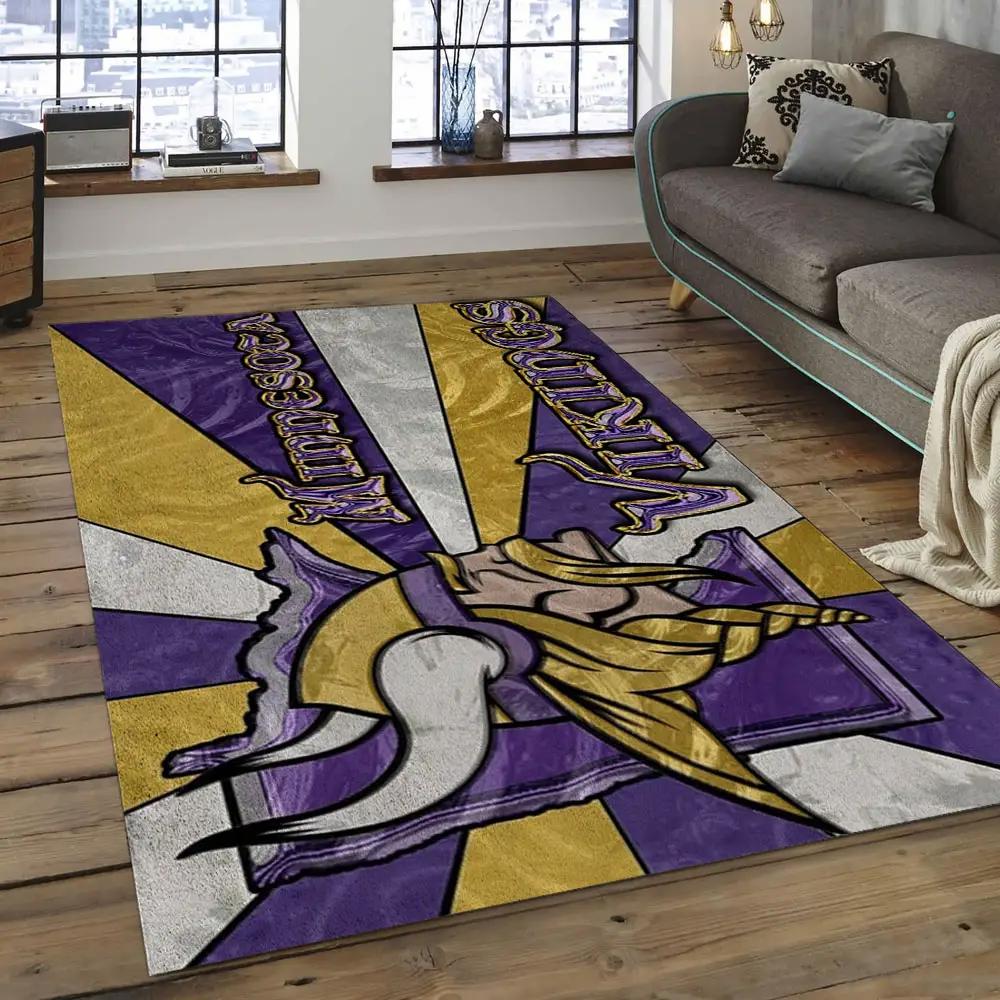 Nfl minnesota vikings football team logo rectangle area mv58 Rectangle Rug