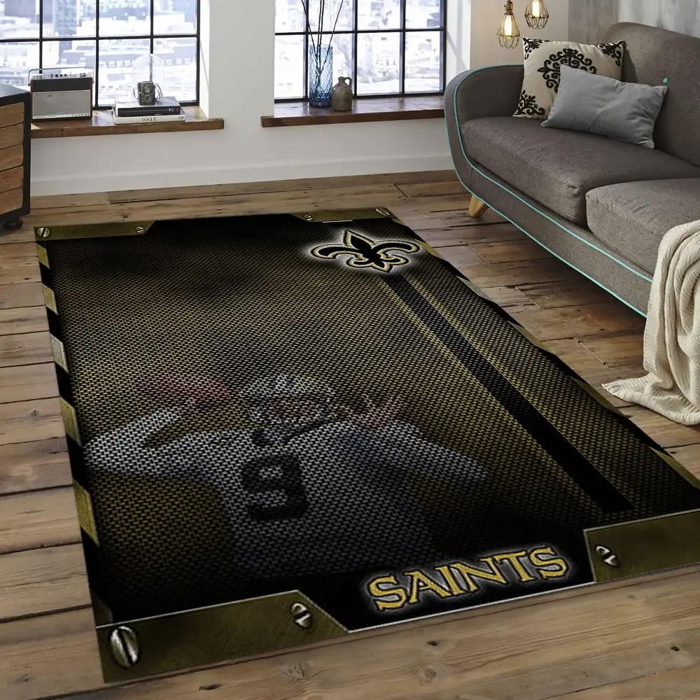 Nfl new orleans saints football team logo rectangle area rug nos24 Rectangle Rug