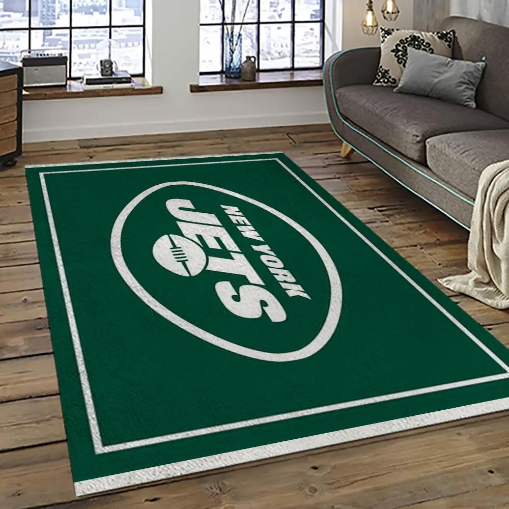 Nfl new york jets football team logo sport carpet rectangle area rug for living room nyj28 Rectangle Rug