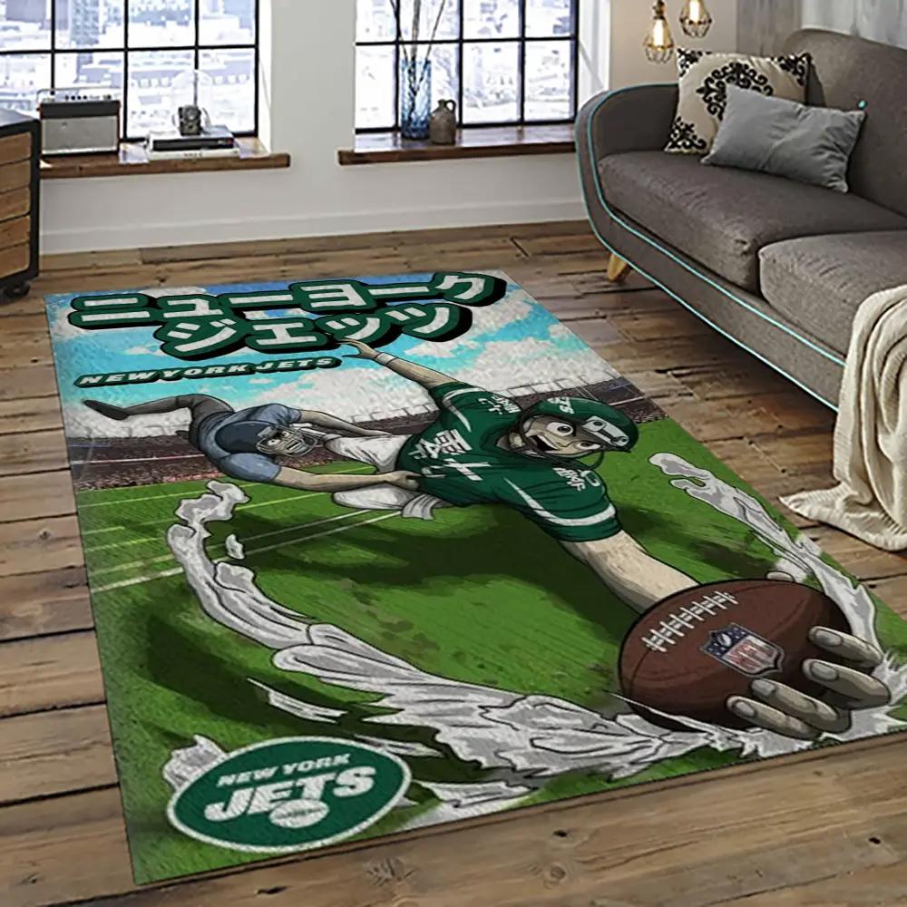 Nfl new york jets football team logo sport carpet rectangle area rug for living room nyj31 Rectangle Rug