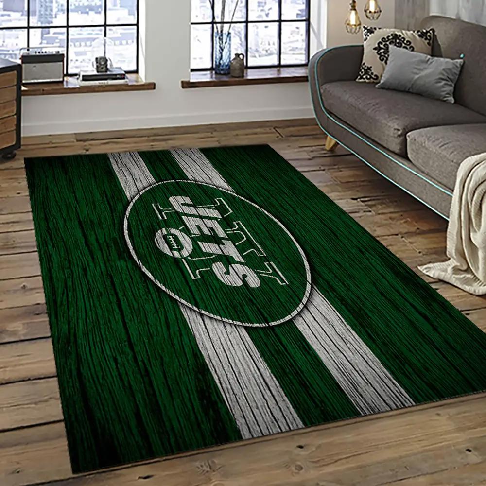 Nfl new york jets football team logo sport carpet rectangle area rug for living room nyj43 Rectangle Rug
