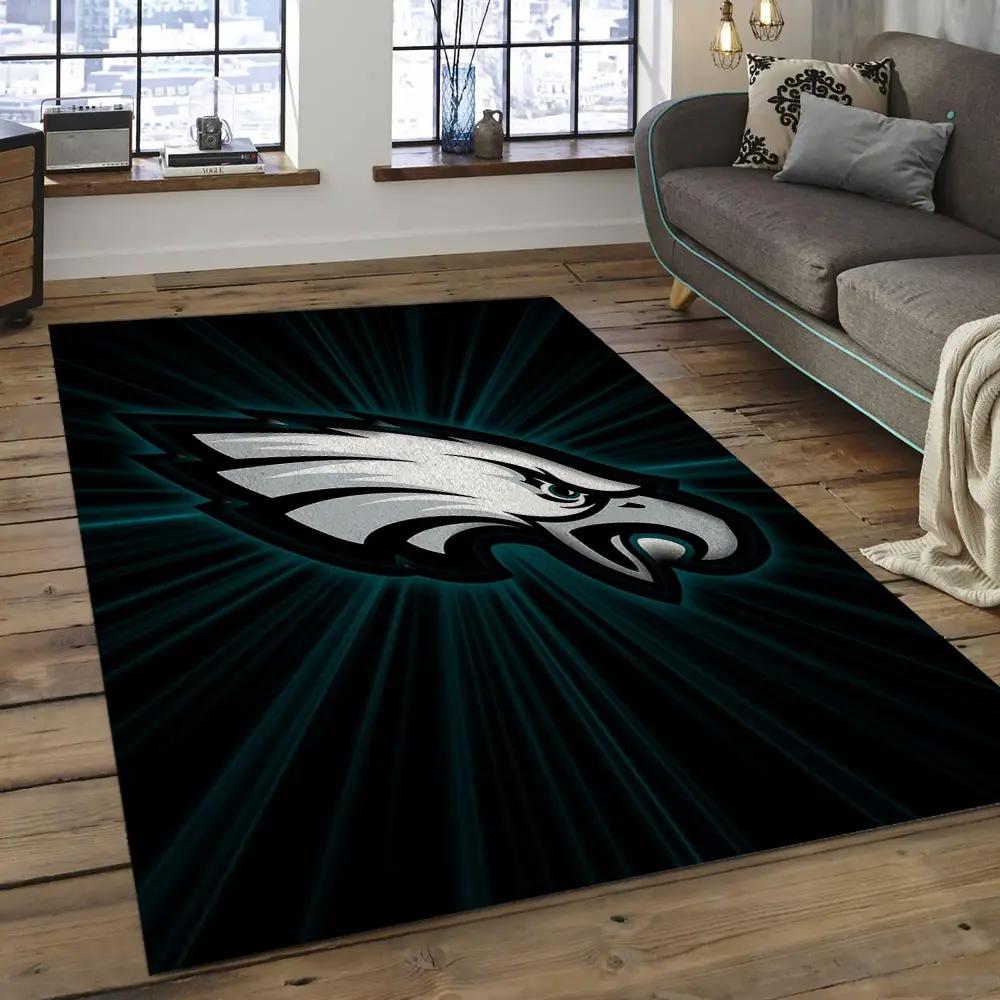 Nfl philadelphia eagles football team logo rectangle area rug pe19 Rectangle Rug