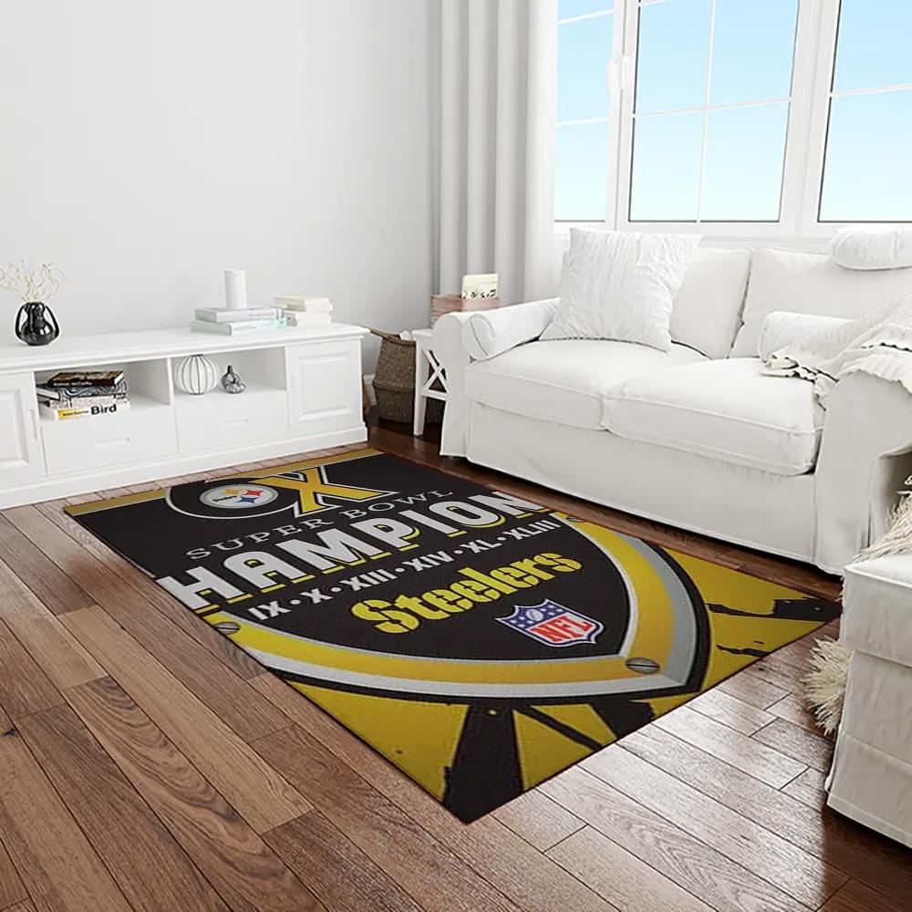 Nfl pittsburgh steelers football team logo rectangle area rug ptts24 Rectangle Rug