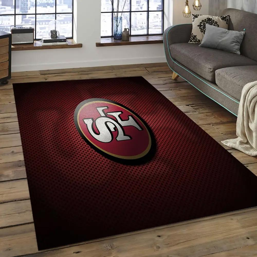 Nfl san francisco 49ers football team logo rectangle area sfs02 Rectangle Rug