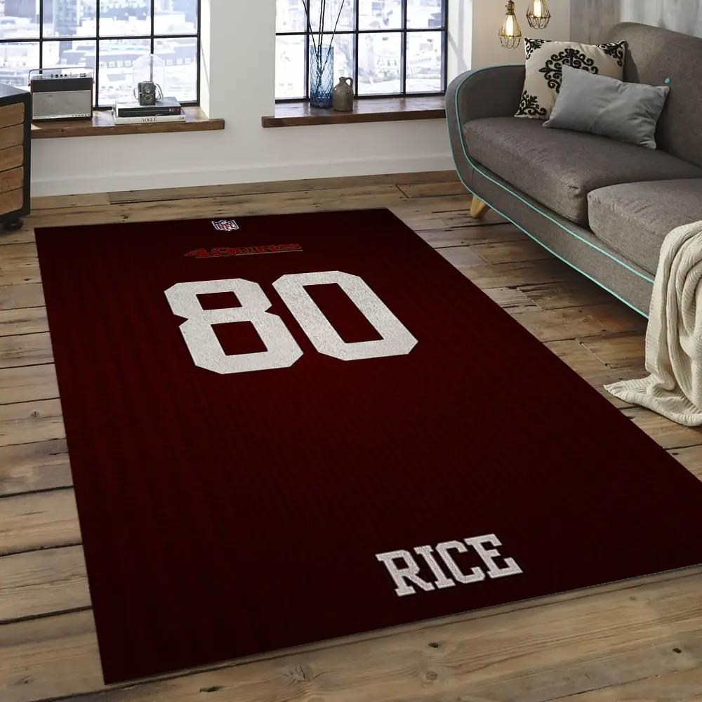 Nfl san francisco 49ers football team logo rectangle area sfs43 Rectangle Rug
