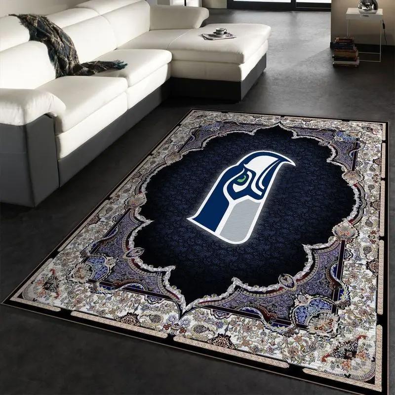 Nfl seattle seahawks football sport rug wooden style living room area rug 25 Rectangle Rug