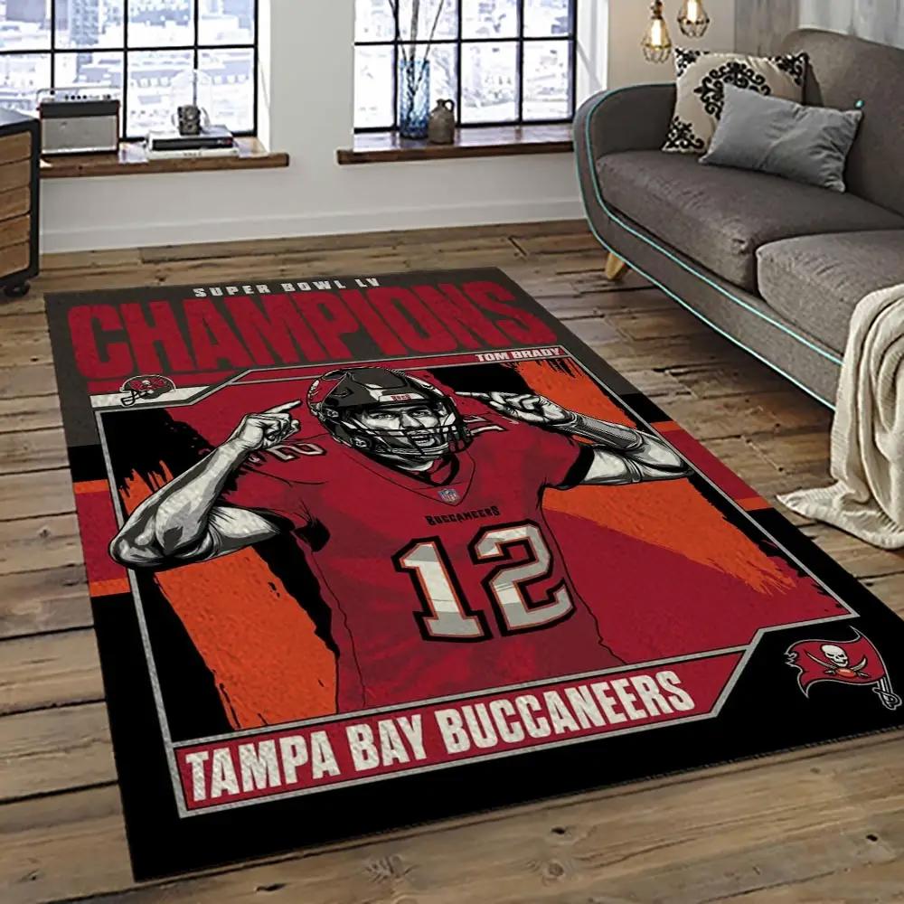 Nfl tampa bay buccaneers football team logo sport carpet area rug home decor best gift for friends tpbb33 Rectangle Rug