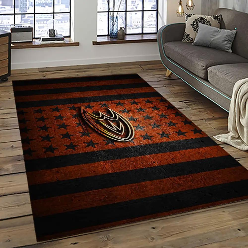 Nhl anaheim ducks ice hockey team logo sport carpet area rug home decor gift the ducks gift for fans gift for son ahd44 Rectangle Rug