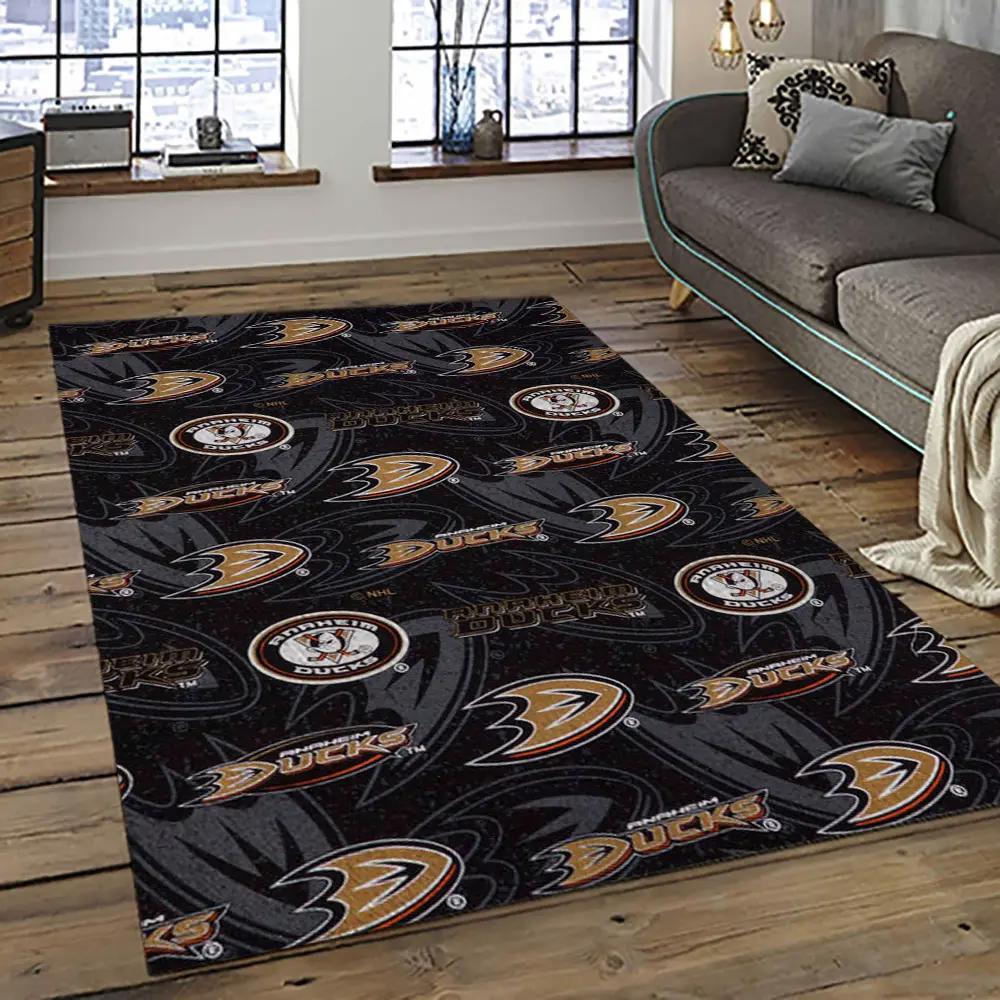 Nhl anaheim ducks ice hockey team logo sport carpet area rug home decor gift the ducks gift for fans gift for son ahd5 Rectangle Rug