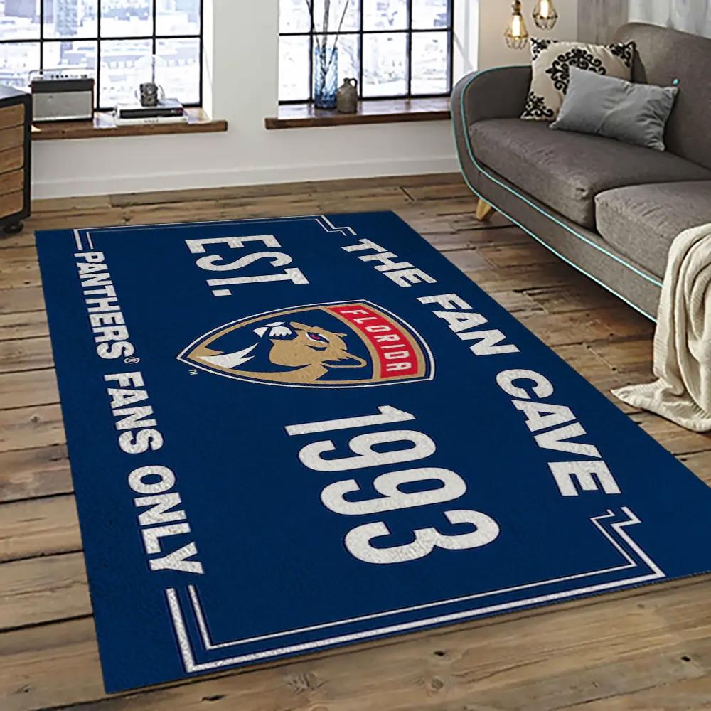 Nhl florida panthers hockey team logo sport carpet rectangle area rug for living room fp17 Rectangle Rug