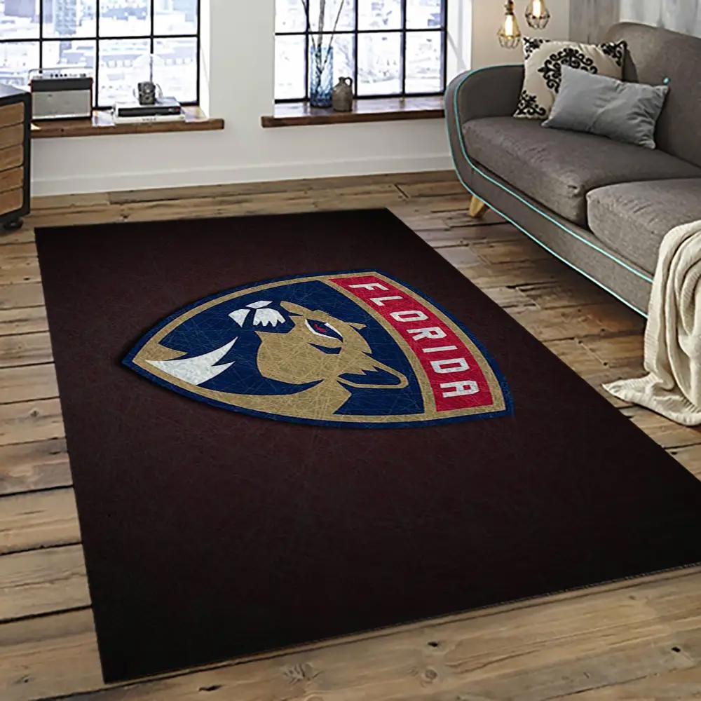 Nhl florida panthers hockey team logo sport carpet rectangle area rug for living room fp24 Rectangle Rug
