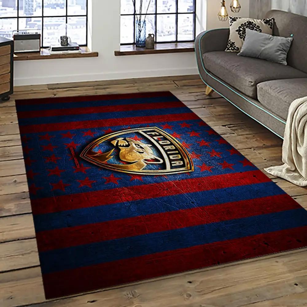 Nhl florida panthers hockey team logo sport carpet rectangle area rug for living room fp32 Rectangle Rug