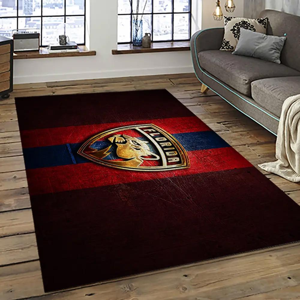 Nhl florida panthers hockey team logo sport carpet rectangle area rug for living room fp43 Rectangle Rug
