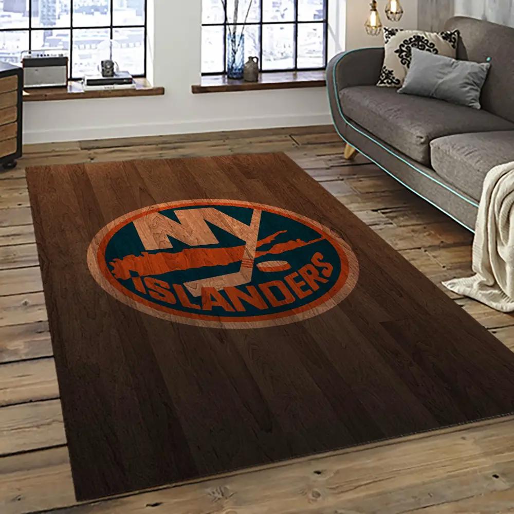 Nhl new york islanders hockey team logo sport carpet rectangle area rug for living room nyi47 Rectangle Rug