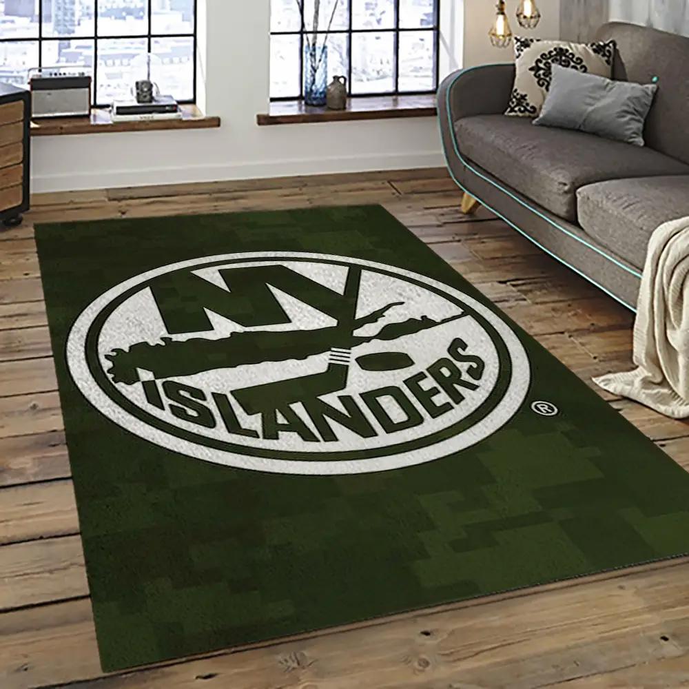 Nhl new york islanders hockey team logo sport carpet rectangle area rug for living room nyi65 Rectangle Rug