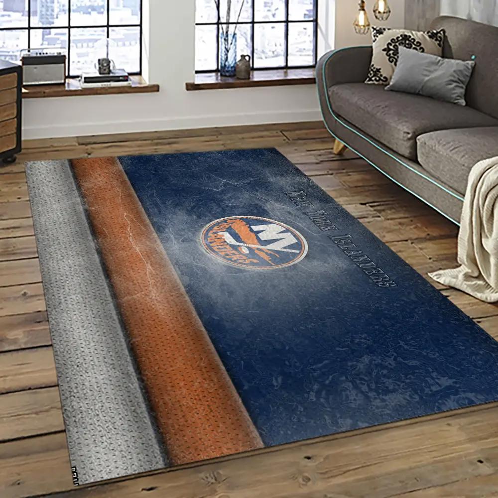 Nhl new york islanders hockey team logo sport carpet rectangle area rug for living room nyi71 Rectangle Rug