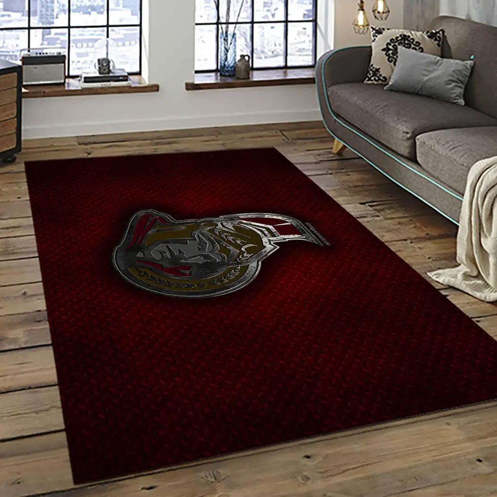 Nhl ottawa senators hockey team logo sport carpet rectangle area rug for living room os38 Rectangle Rug