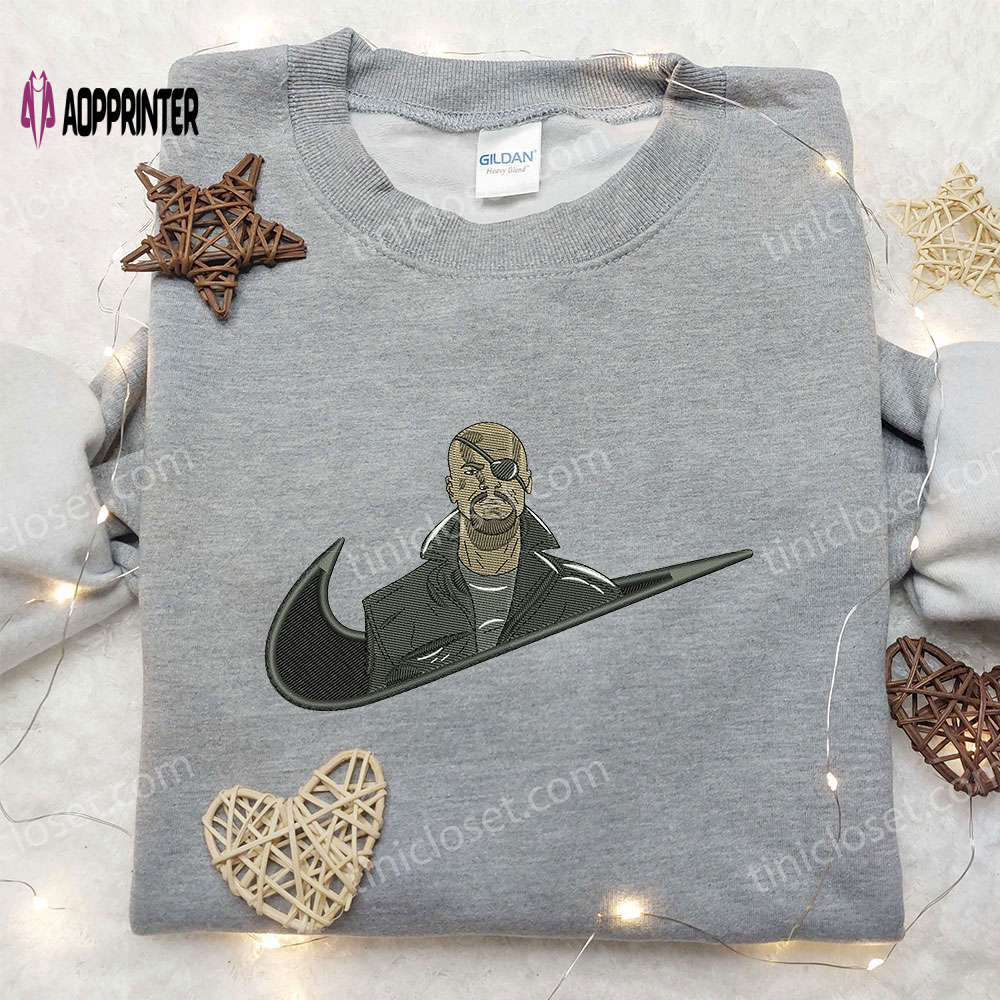 Nick fury x nike embroidered shirt: agent of s h i e l d inspired apparel Embroidered Shirt