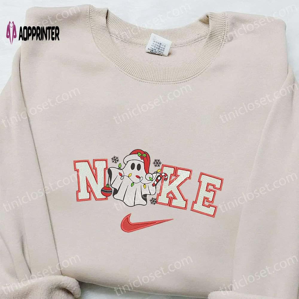 Nike christmas x ghost embroidered sweatshirt: movie shirt best gift ideas Embroidered Shirt