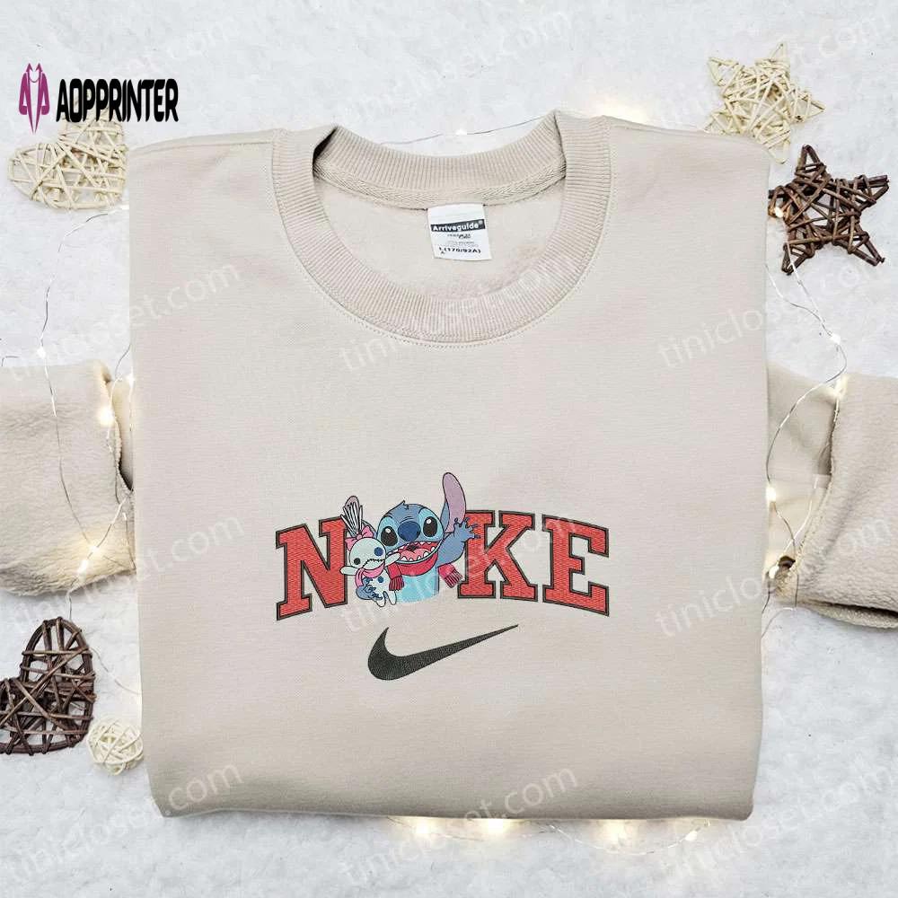 Nike christmas x stitch and scrump embroidered sweatshirt: disney movie shirt best christmas gift ideas Embroidered Shirt