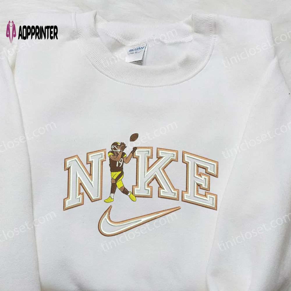 Nike x juju smith schuster & england patriots nfl embroidered shirt – stylish and authentic gear Embroidered Shirt