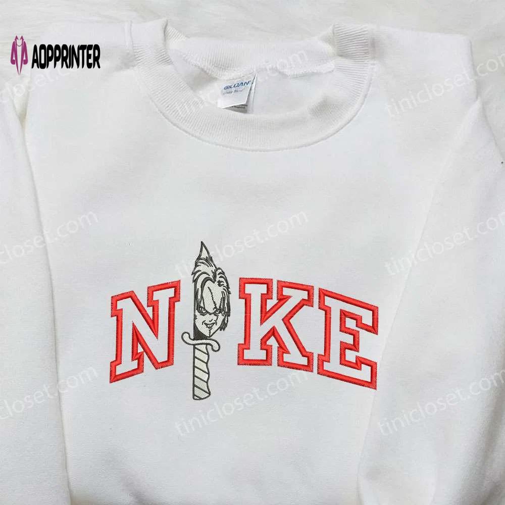 Nike x knife chucky embroidered shirt – halloween inspired nike shirt Embroidered Shirt