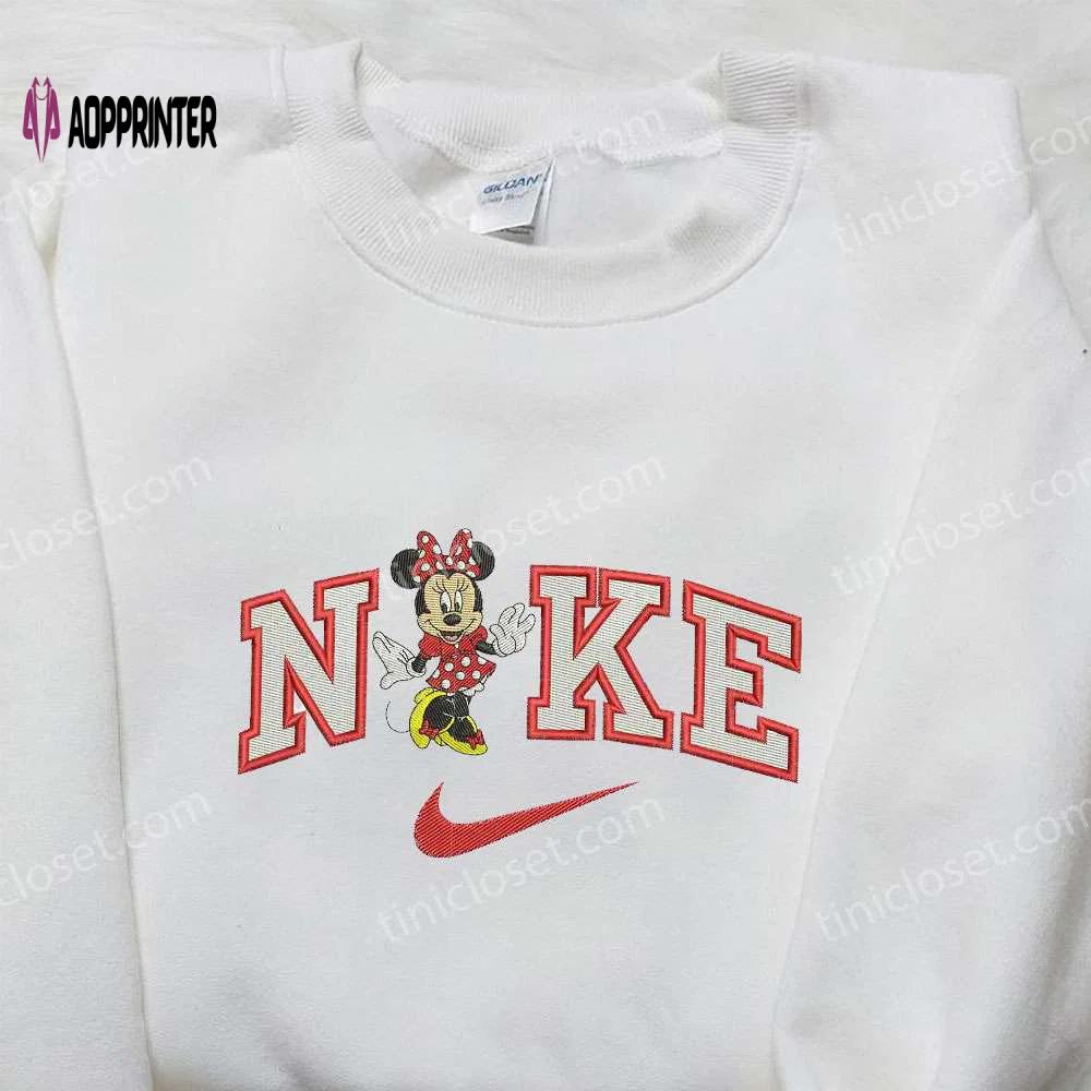 Nike x minnie mouse embroidered sweatshirt: disney hoodie & t-shirt collection Embroidered Shirt