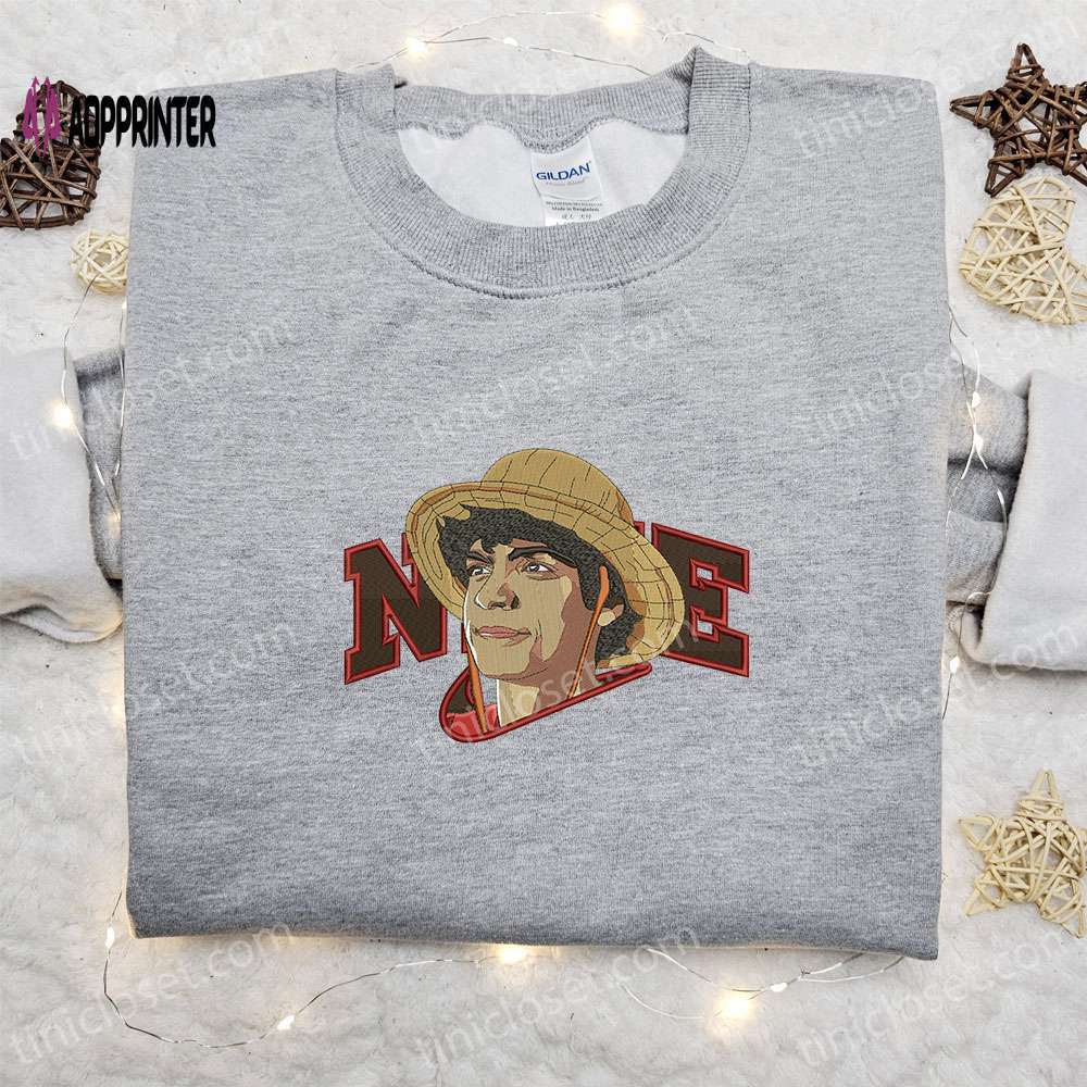 Nike x monkey d luffy movie embroidered hoodie sweatshirt & t-shirt: anime-inspired nike collection Embroidered Shirt