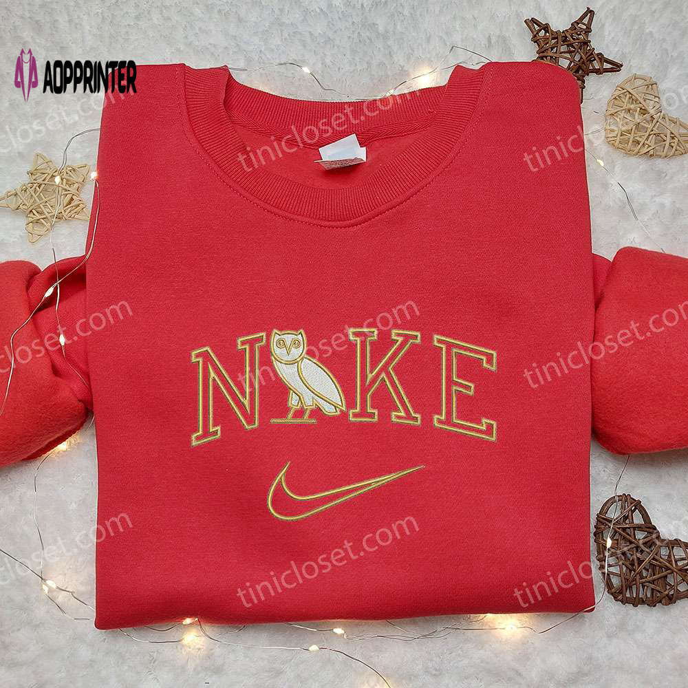 Nike x owl embroidered sweatshirt – animal & nike inspired shirt Embroidered Shirt