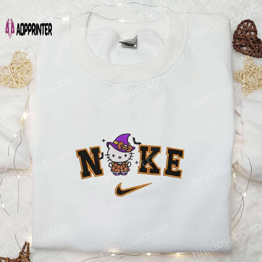 Nike x spooky witch hello kitty shirt: halloween embroidered sweatshirt & cute anime hoodie Embroidered Shirt