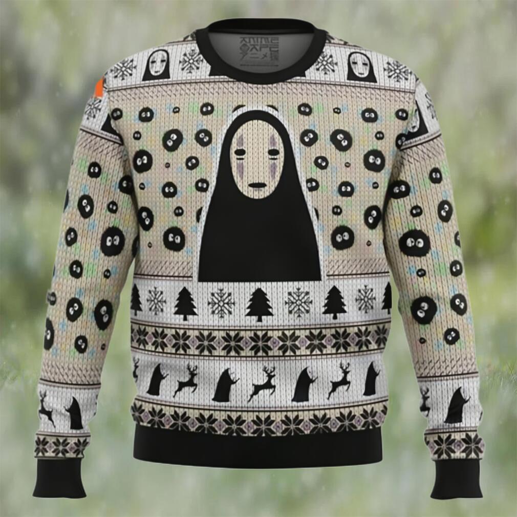 No face and soot sprites spirited away studio ghibli ugly christmas sweater Christmas Ugly Sweater