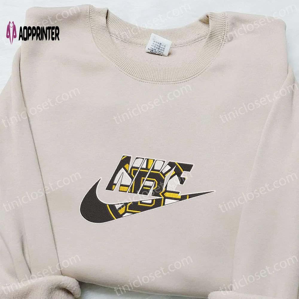Official boston bruins x nike embroidered shirt & hoodie nhl sports inspired t-shirt Embroidered Shirt