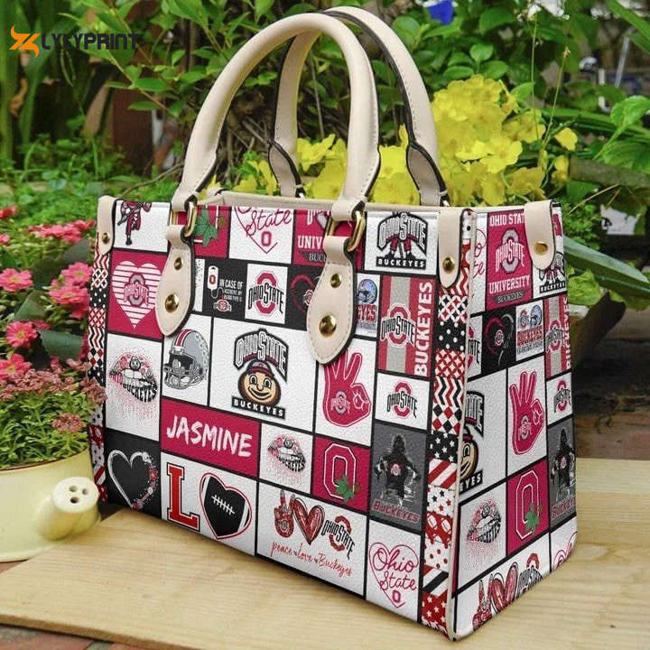 Ohio state buckeyes leather handbag gift for women 4673 Women Leather Hand Bag