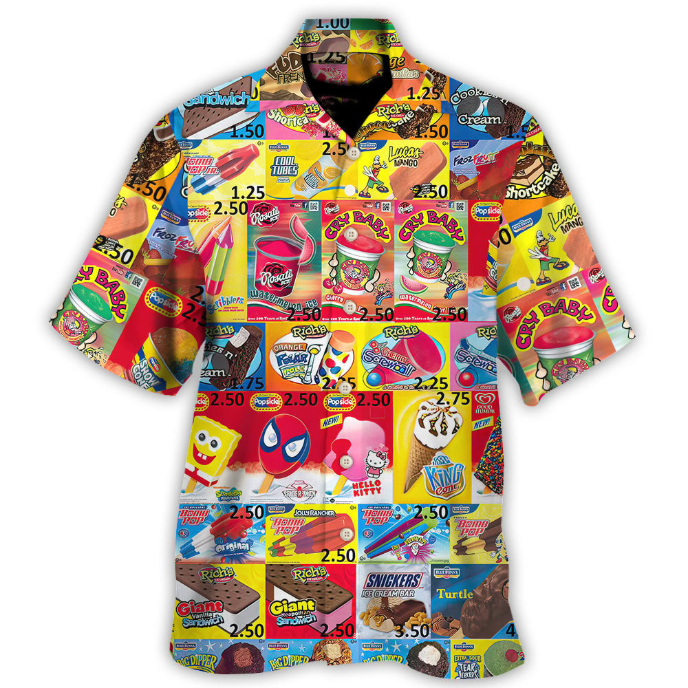Old ice cream it over nostalgic streets ice cream set 4 - hawaiian shirt Hawaii Shirt Shorts & Flip Flops