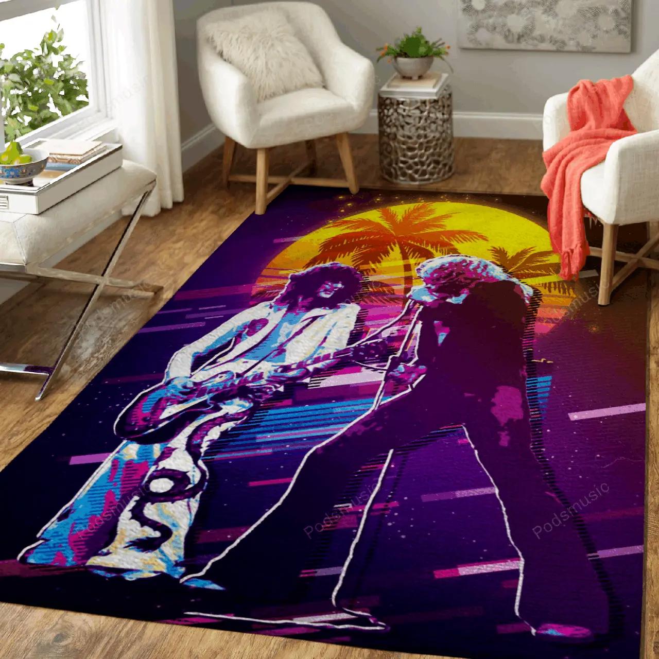 Page and plant 80s artwork music synthwave 80s art for fans area rug living room carpet rug regtangle carpet floor decor home decor Rectangle Rug