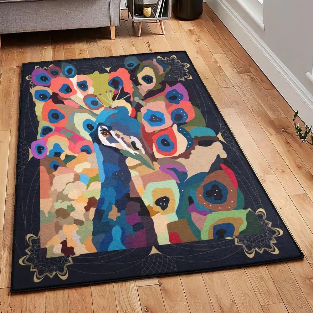 Peacock cool rugs, peacock rug Rectangle Rug