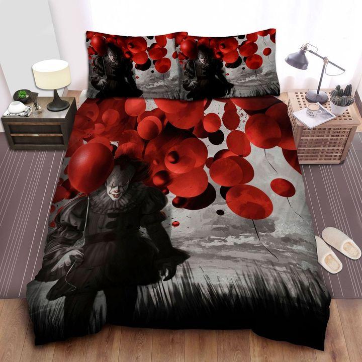 Pennywise from it- flying high balloons full  Bedding Sets covers Bedroom ideas bedspread sheets duvet bedclothes home decor bed linen blankets