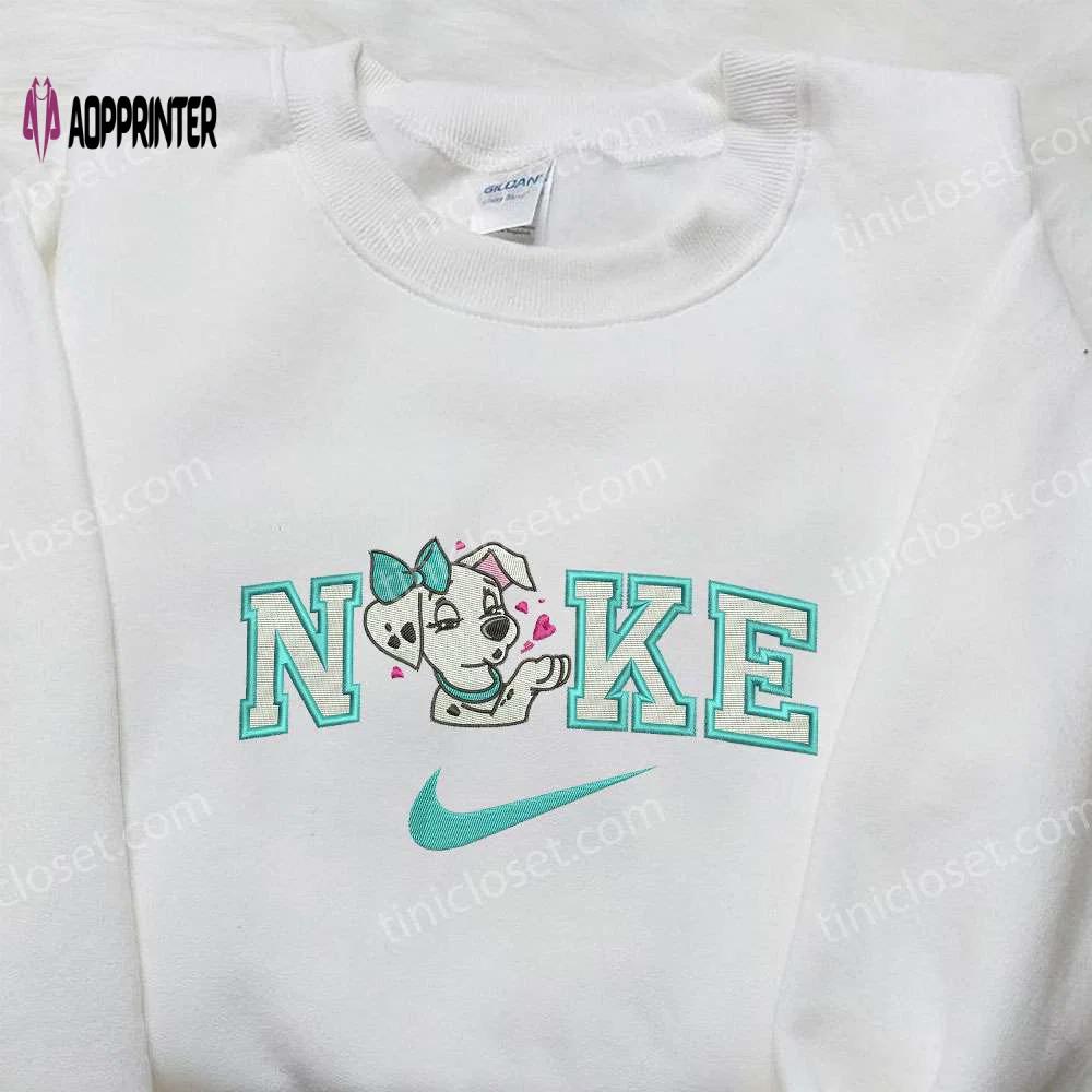 Perdita dog x nike embroidered shirt – 101 dalmatians custom design Embroidered Shirt