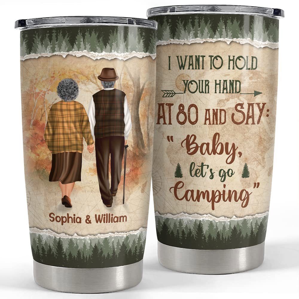 Personalized couple camping tumbler custom clothes for husband wife Personalized Tumbler