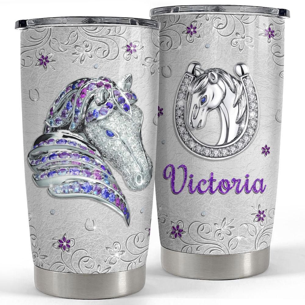Personalized horse tumbler jewelry drawing style Personalized Tumbler