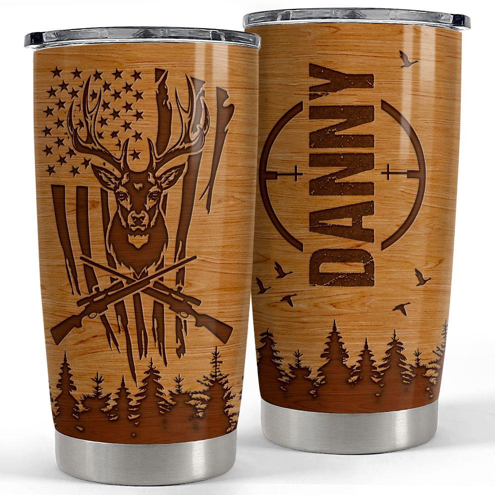 Personalized hunting deer tumbler with customize name Personalized Tumbler
