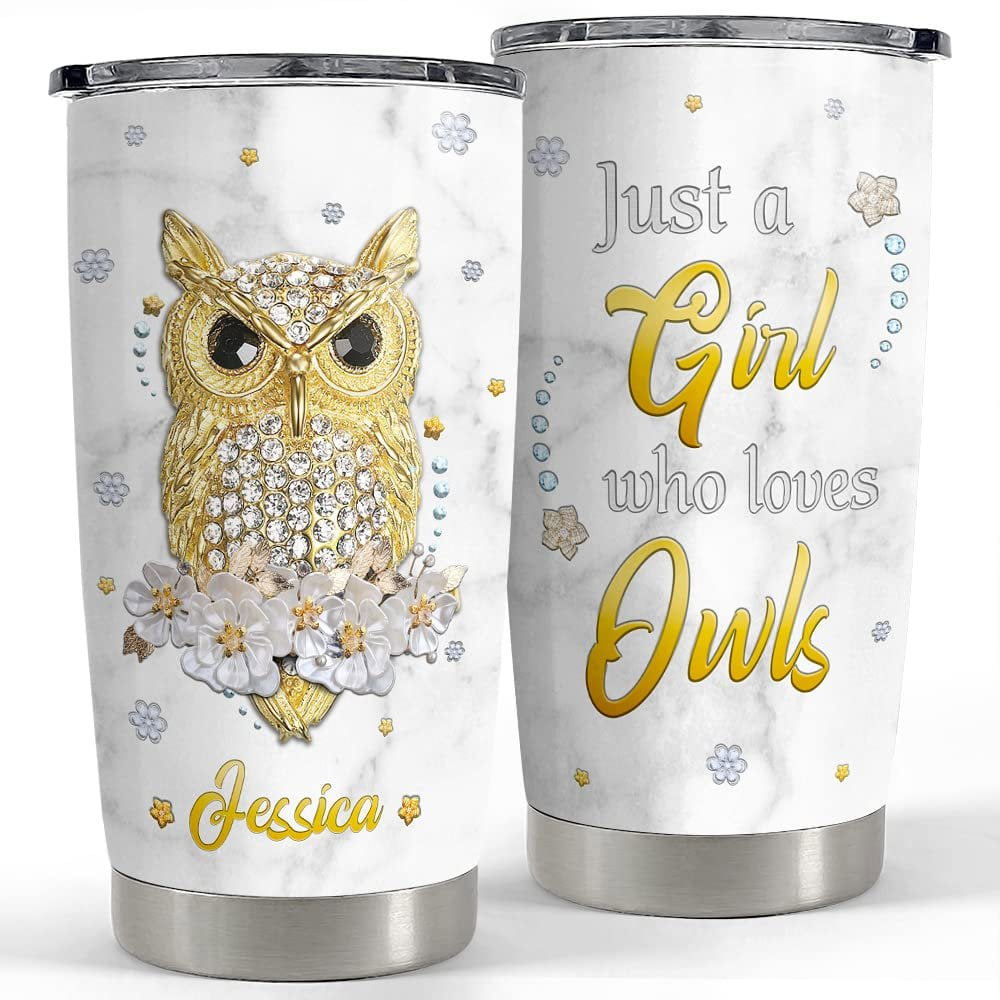 Personalized owl tumbler jewelry style girl loves owls lover animal Personalized Tumbler