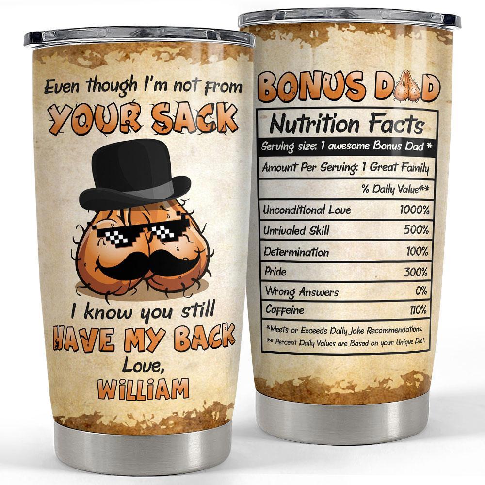 Personalized step dad tumbler bonus dad nutrition facts Personalized Tumbler