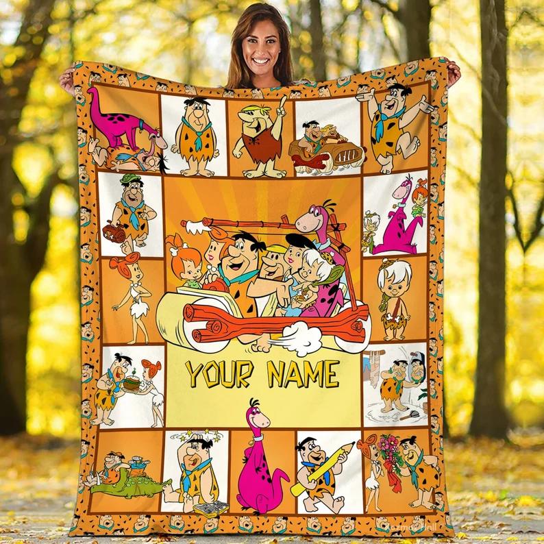 Personalized the flintstones blanket,fred flintstone fleece blanket,the flintstones birthday gifts for kids,the flintstones christmas gifts Quilt Blanket