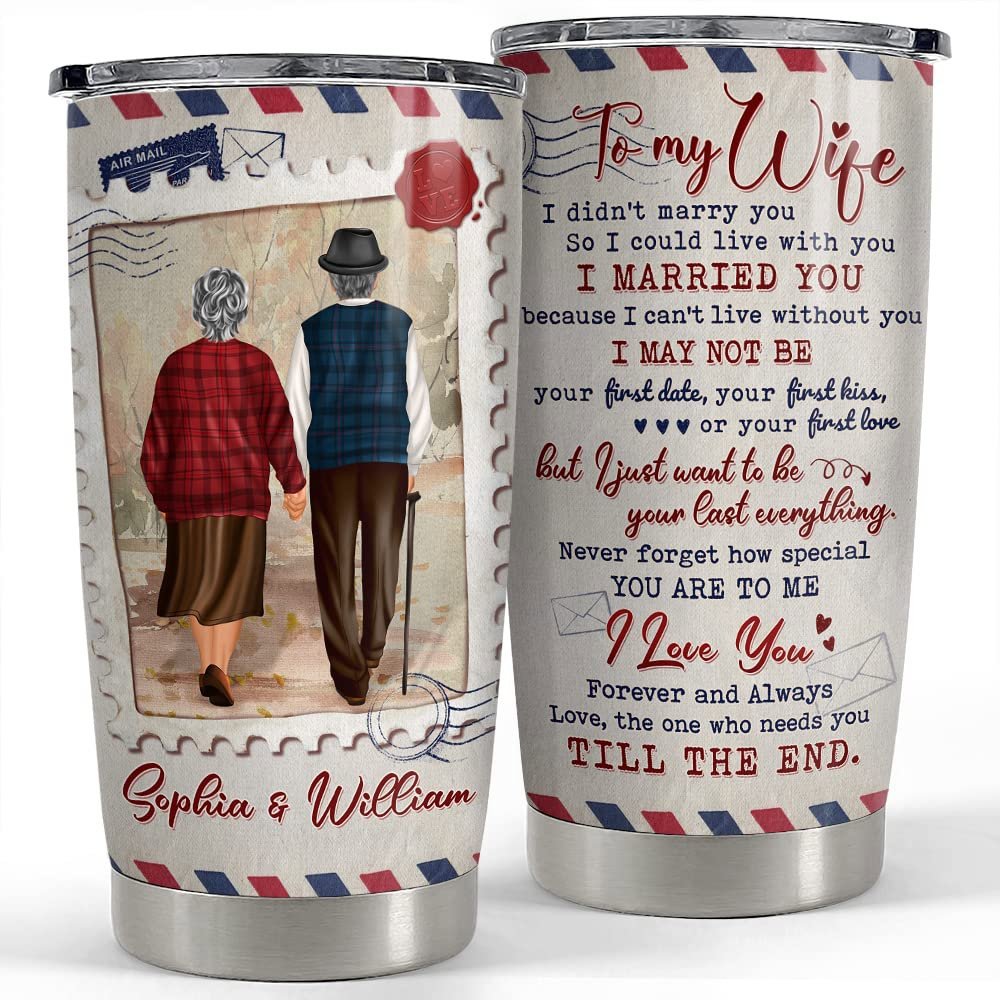 Personalized tumbler for wife custom name clothes gift from couple Personalized Tumbler