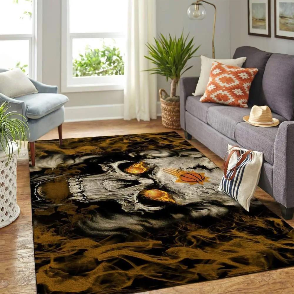 Phoenix suns nba area rugs skull style living room carpet rug regtangle carpet Rectangle Rug