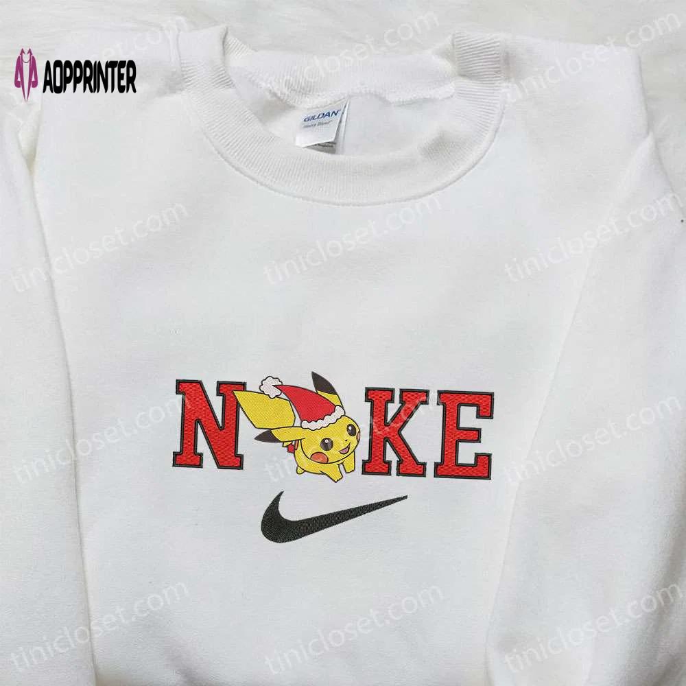 Pikachu run x nike christmas embroidered sweatshirt – perfect christmas gift idea! Embroidered Shirt