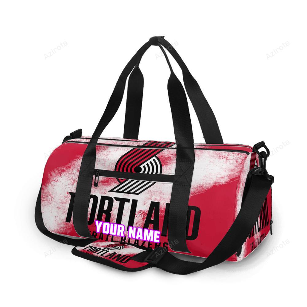 Portland trail blazers reddish white personalized name travel bag gym bag 2314 Travel Bag